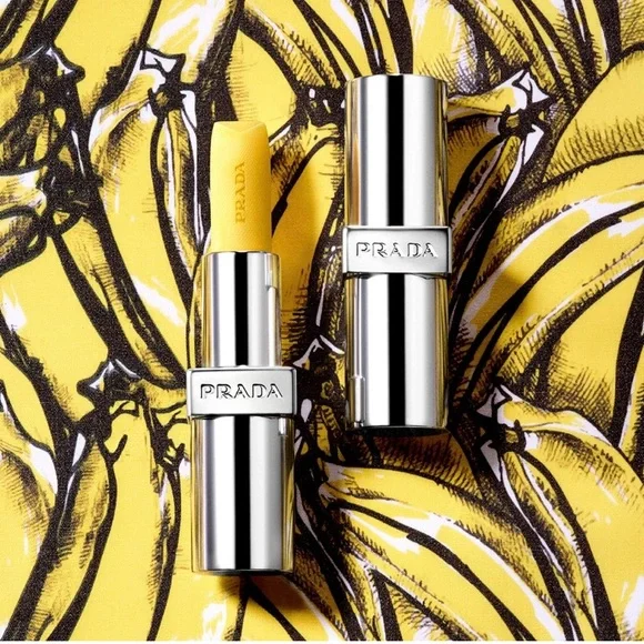 PRADA new Banana Yellow U002 Hydrating Lip Balm with Jojoba Oil Glow Lipstick - Picture 9 of 13